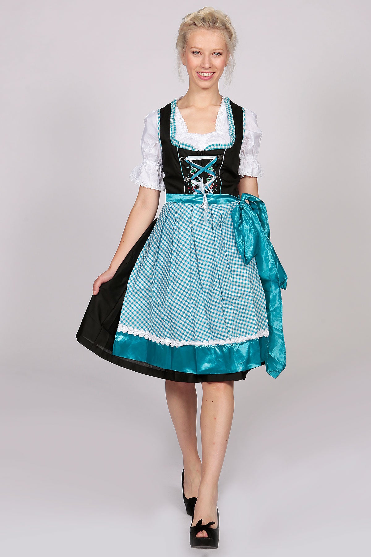 German Dirndl Amara Black Blue