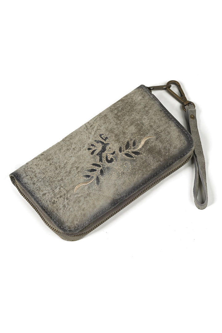 Embroidered Oktoberfest Clutch Shaded Gray