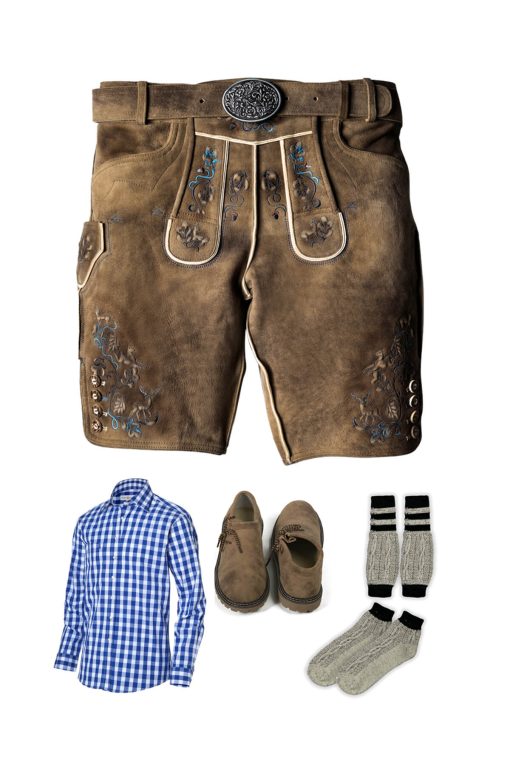 Dapper Celebratory Mens Lederhosen Attire Oktoberfest Outfit Sets