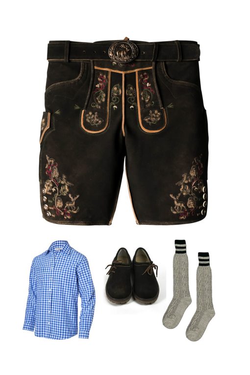Handcrafted Vintage German Premium Lederhosen Oktoberfest Outfit Sets