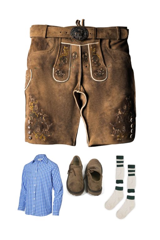Vintage Attire German Mens Fashion Lederhosen Oktoberfest Outfit Sets