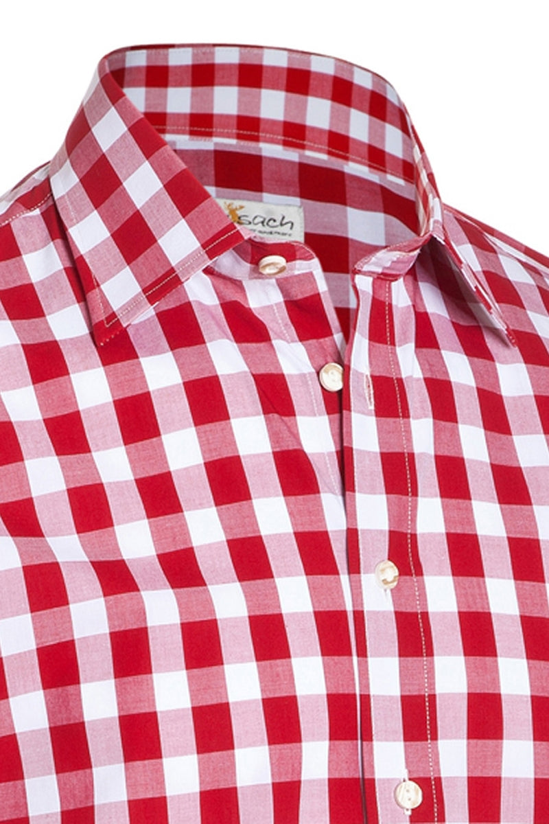 Bavarian Checkered Shirt Dark Red