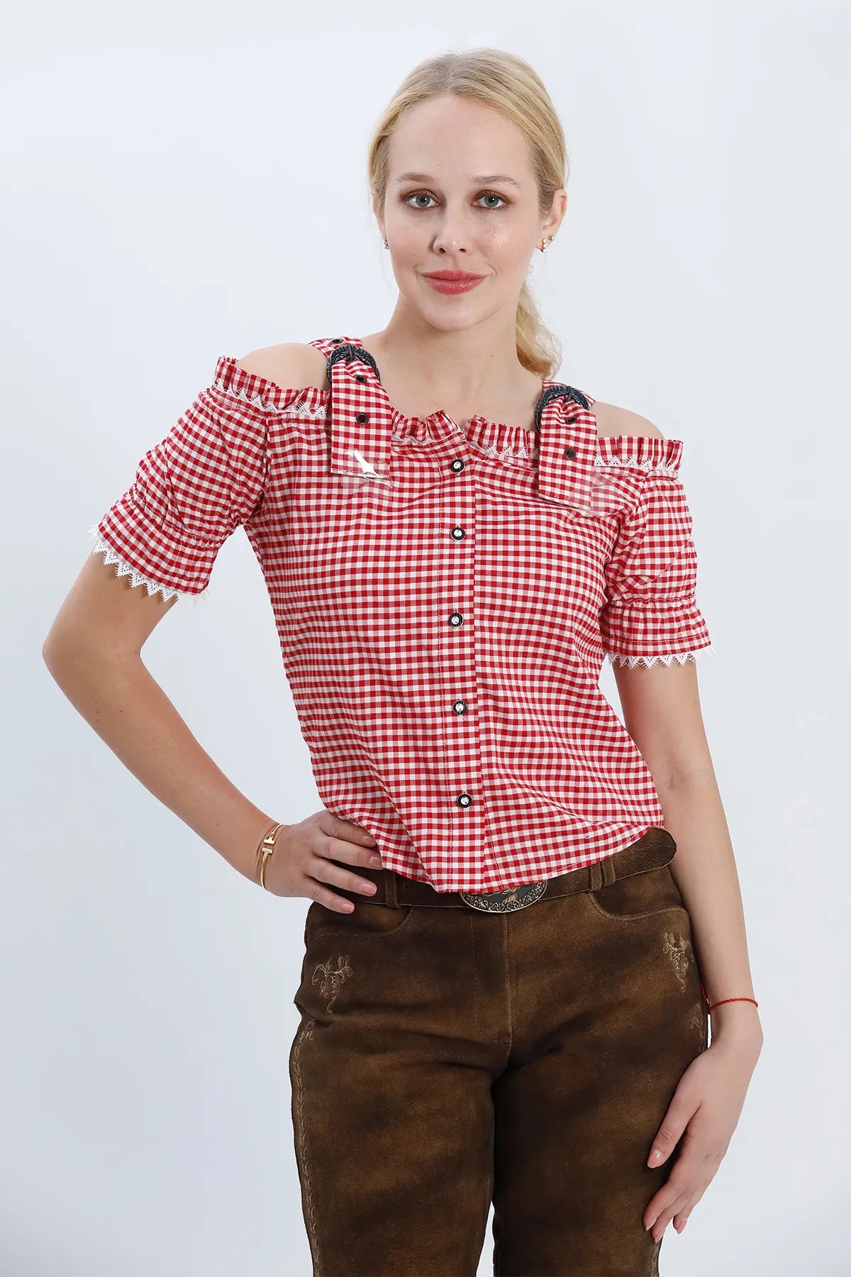 Traditional Style Women Oktoberfest Shirt with Straps