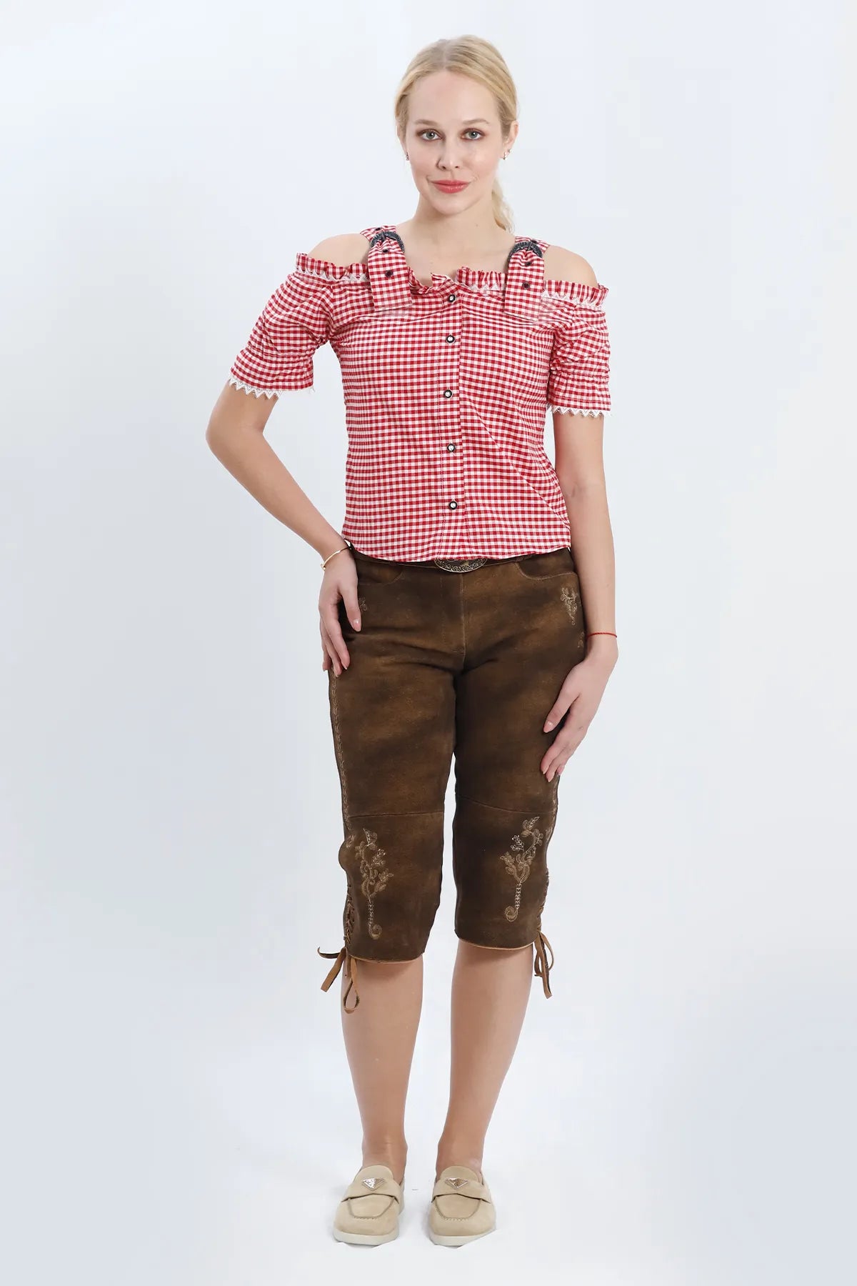Traditional Style Women Oktoberfest Shirt with Straps