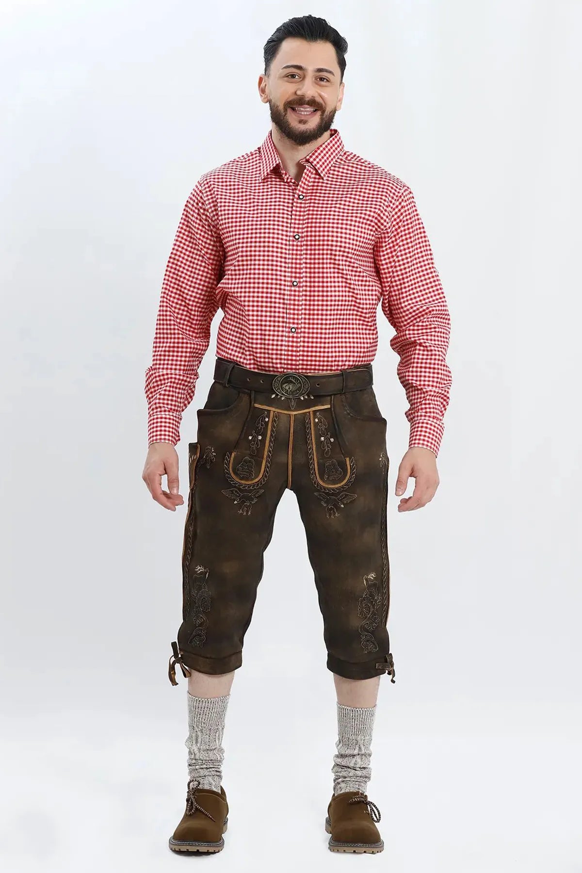 Shirt Small Checkered Dark Red