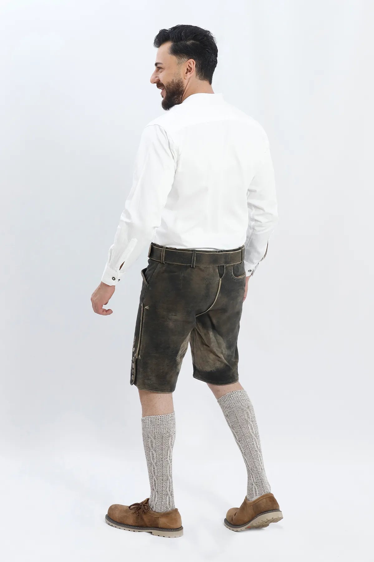 Alpine Pleated White Bavarian Shirt for Men