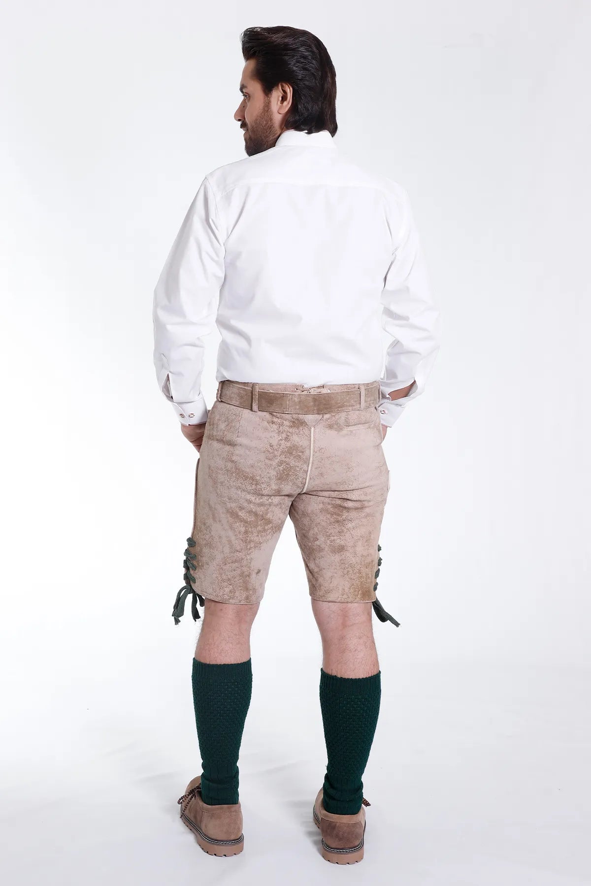 Classic Milky White Mens Shirt with Red Piping