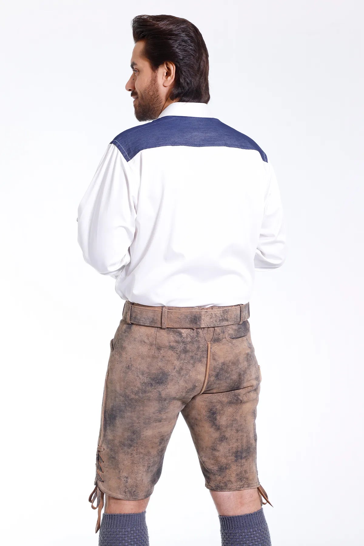 Classic Alpine Shirt with Royal Blue Cuffs