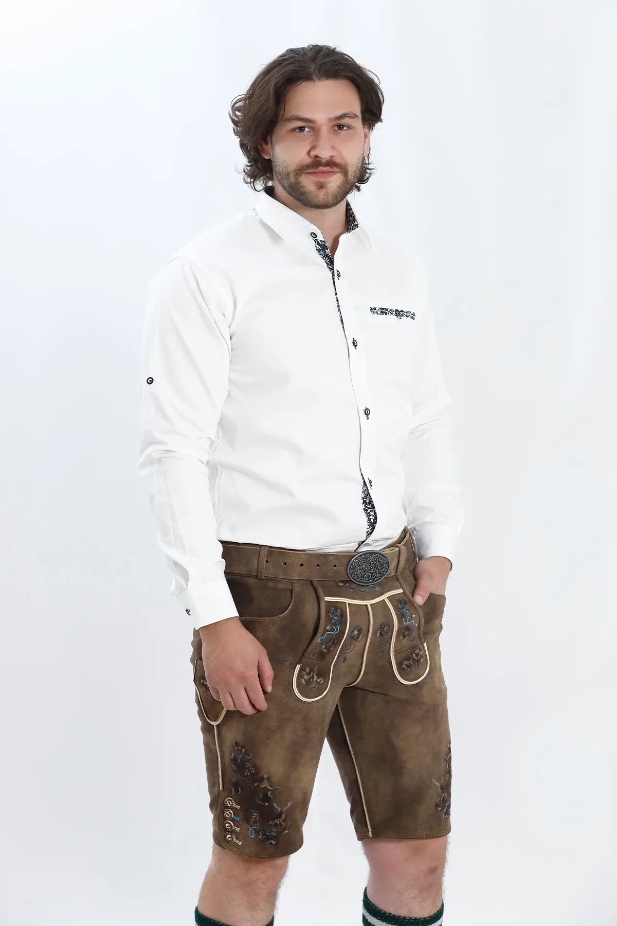 Traditional Lederhosen White Shirt for Oktoberfest