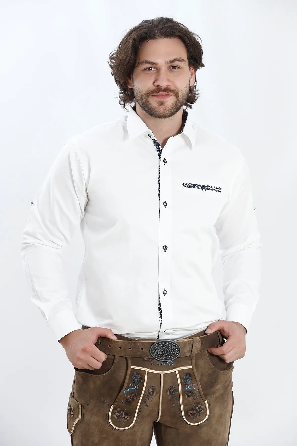 Smoke Brown Lederhosen Mens Attire Set