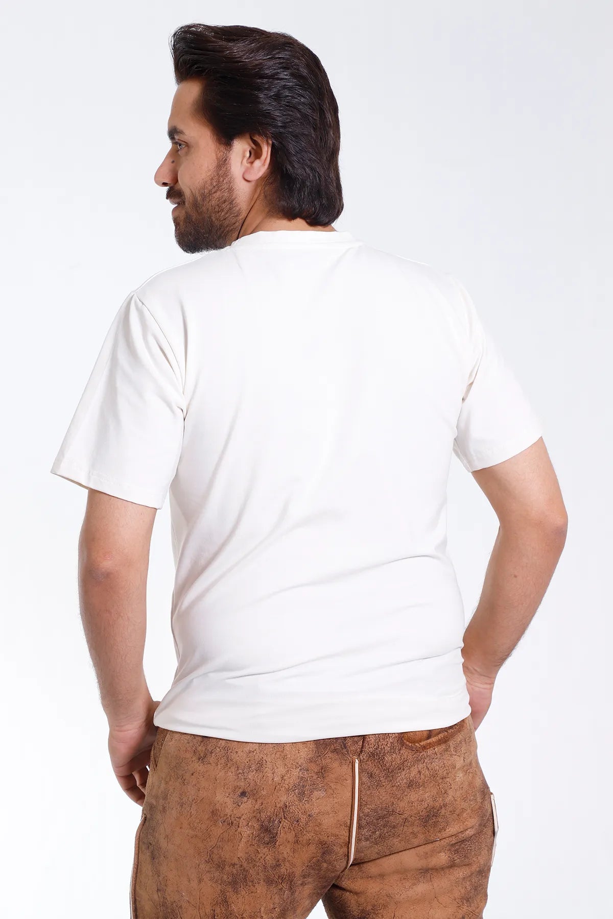 Stag Motif Traditional Mens T-Shirt for Lederhosen