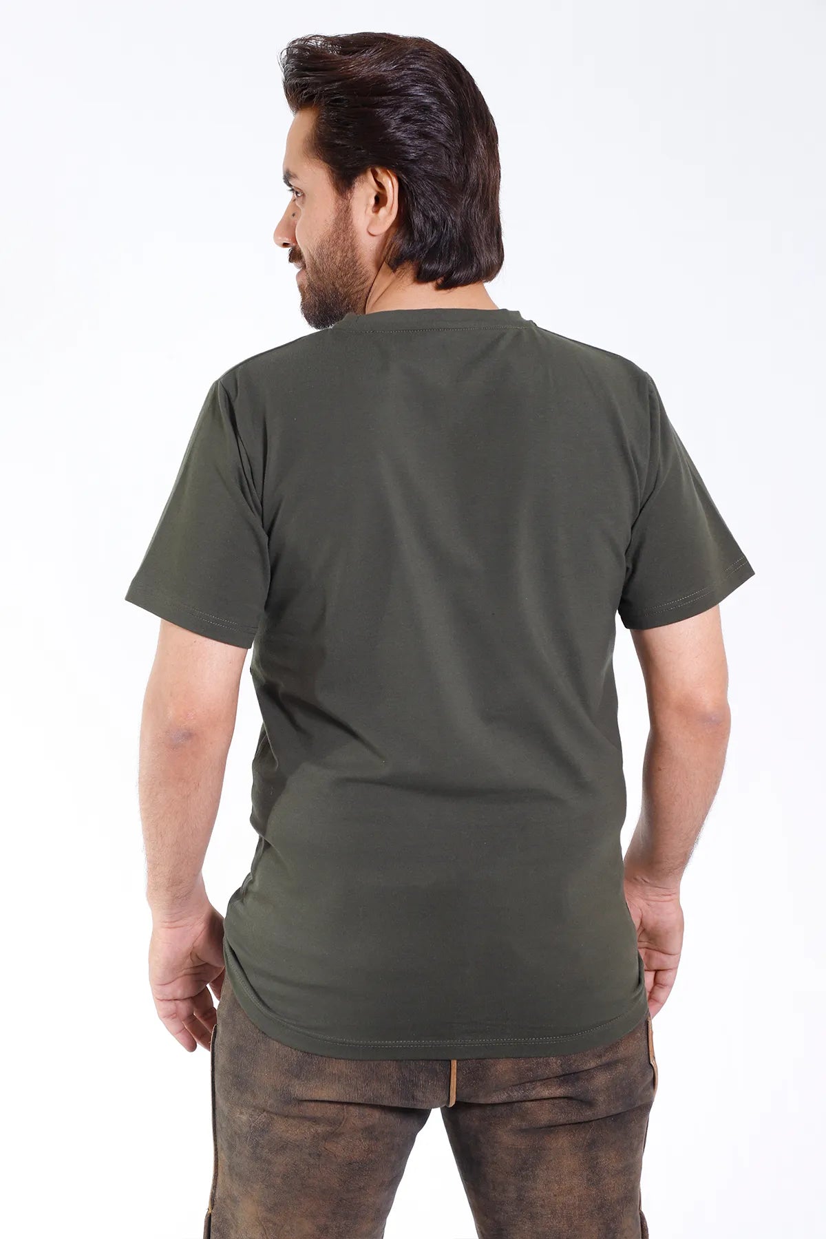 Relaxed-Fit Bavarian T-Shirt with Deer Pattern