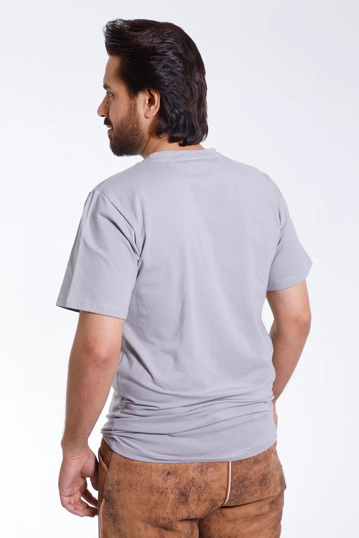 Ash Grey Mens Tee with Abstract Antler Deer Print