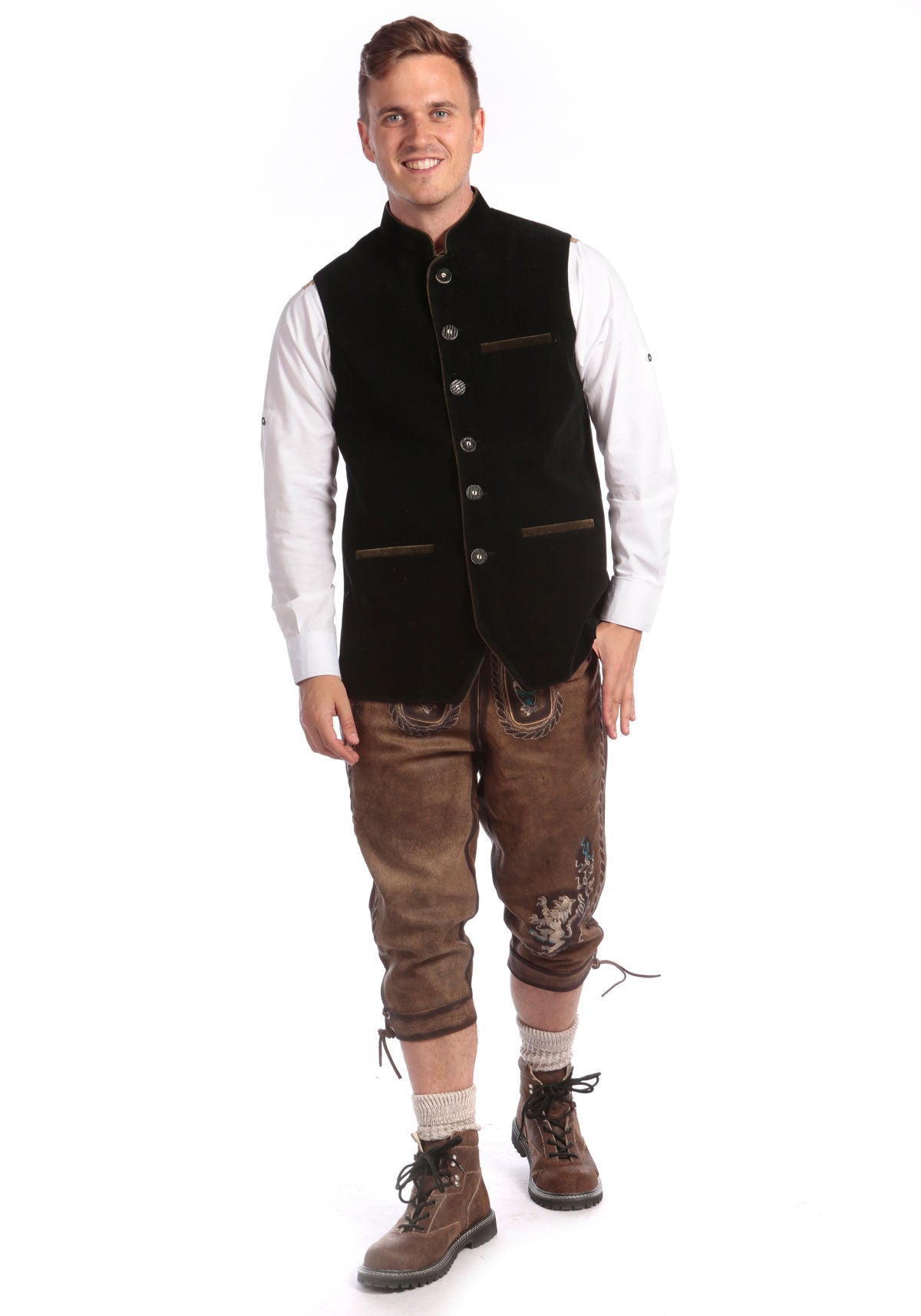 Traditional German Men's Waistcoat Black