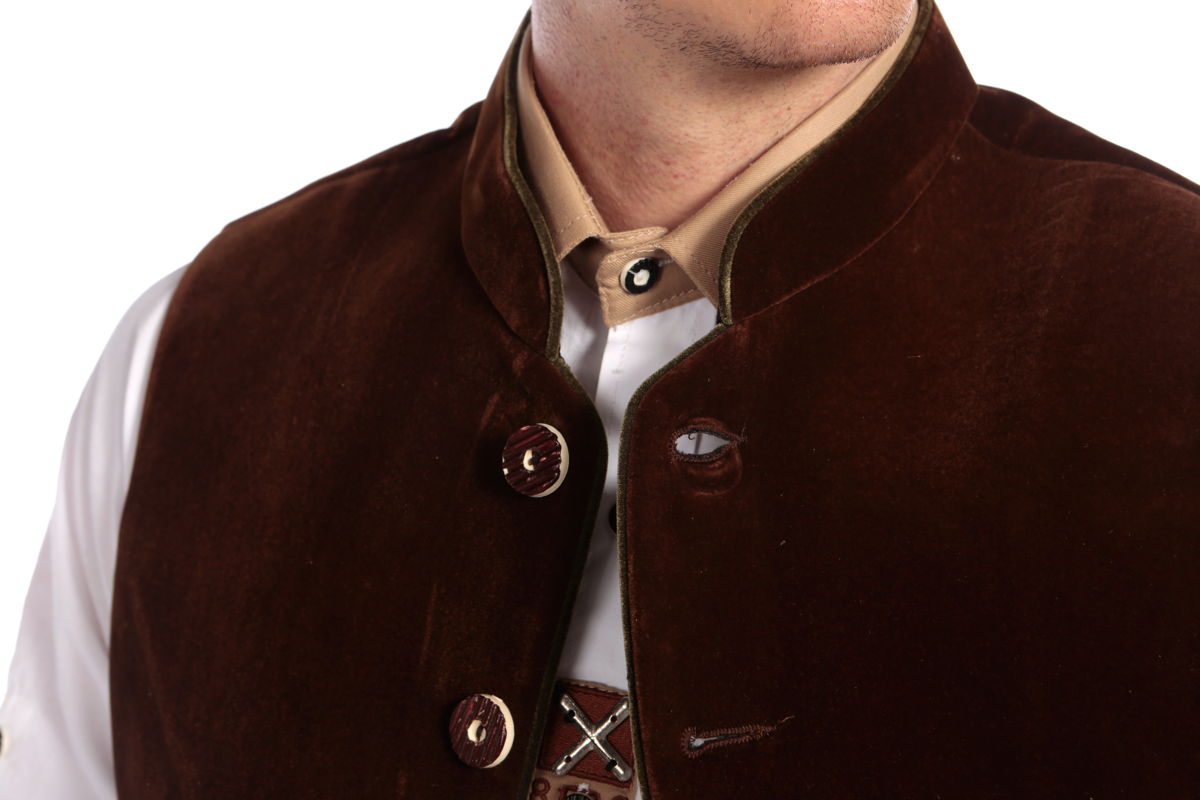 Traditional Men's German Waistcoat Brown
