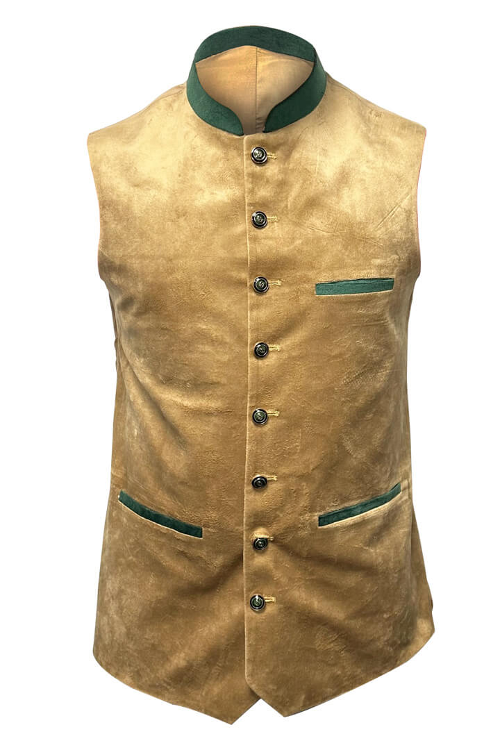 Chestnut Golden Brown Leather Waistcoat