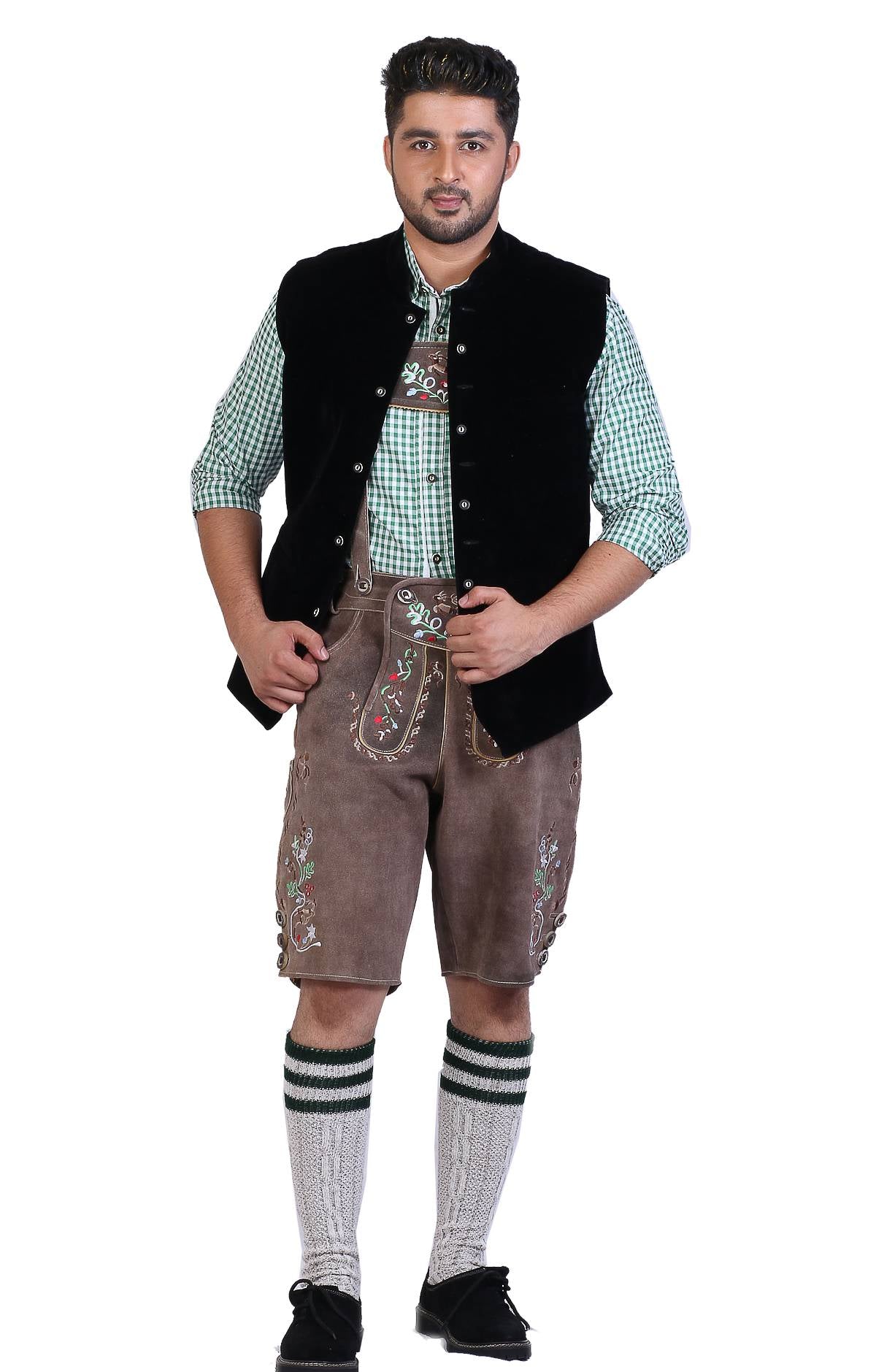 Traditional German Waistcoat Stone Black