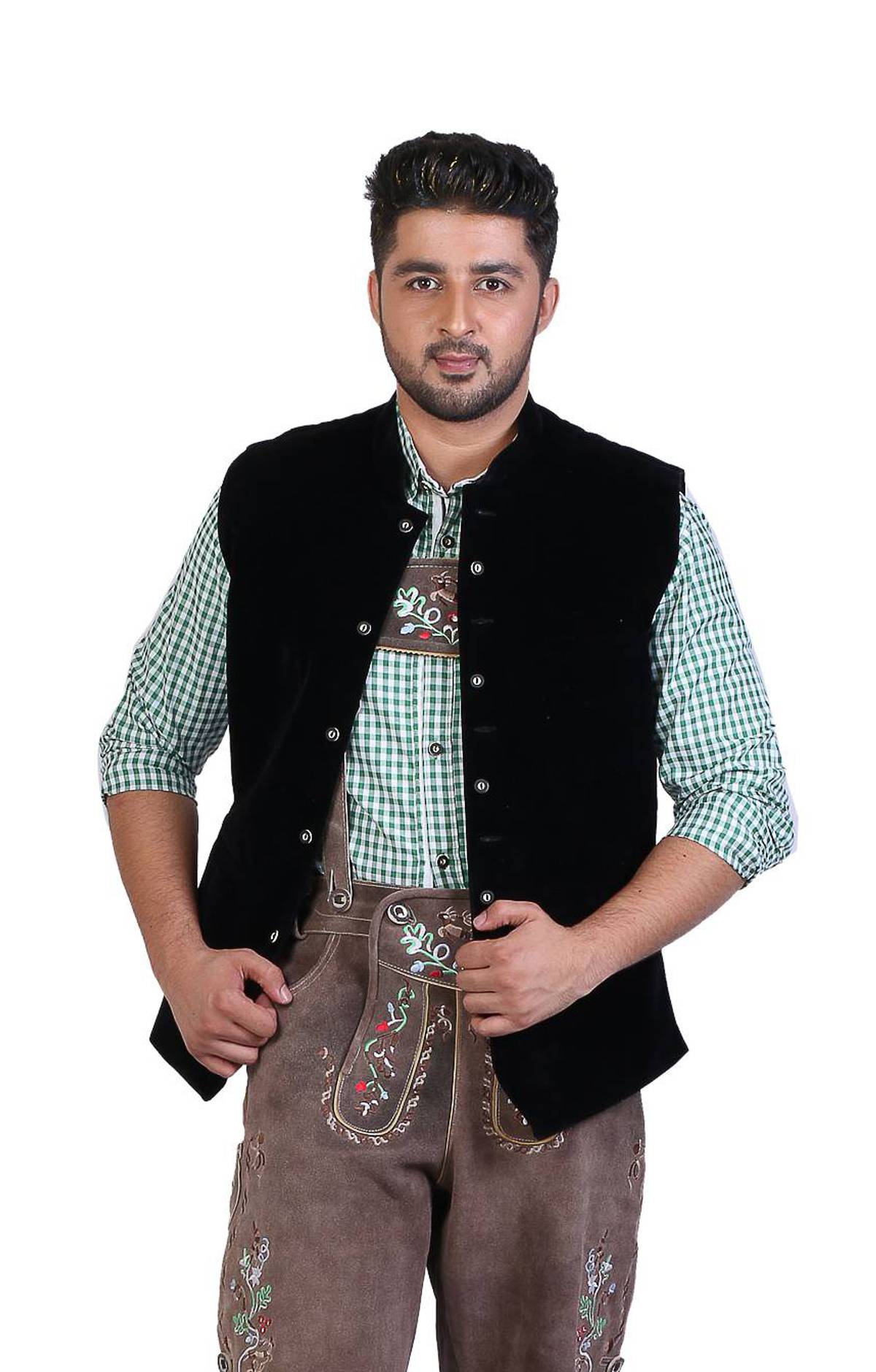 Traditional German Waistcoat Stone Black