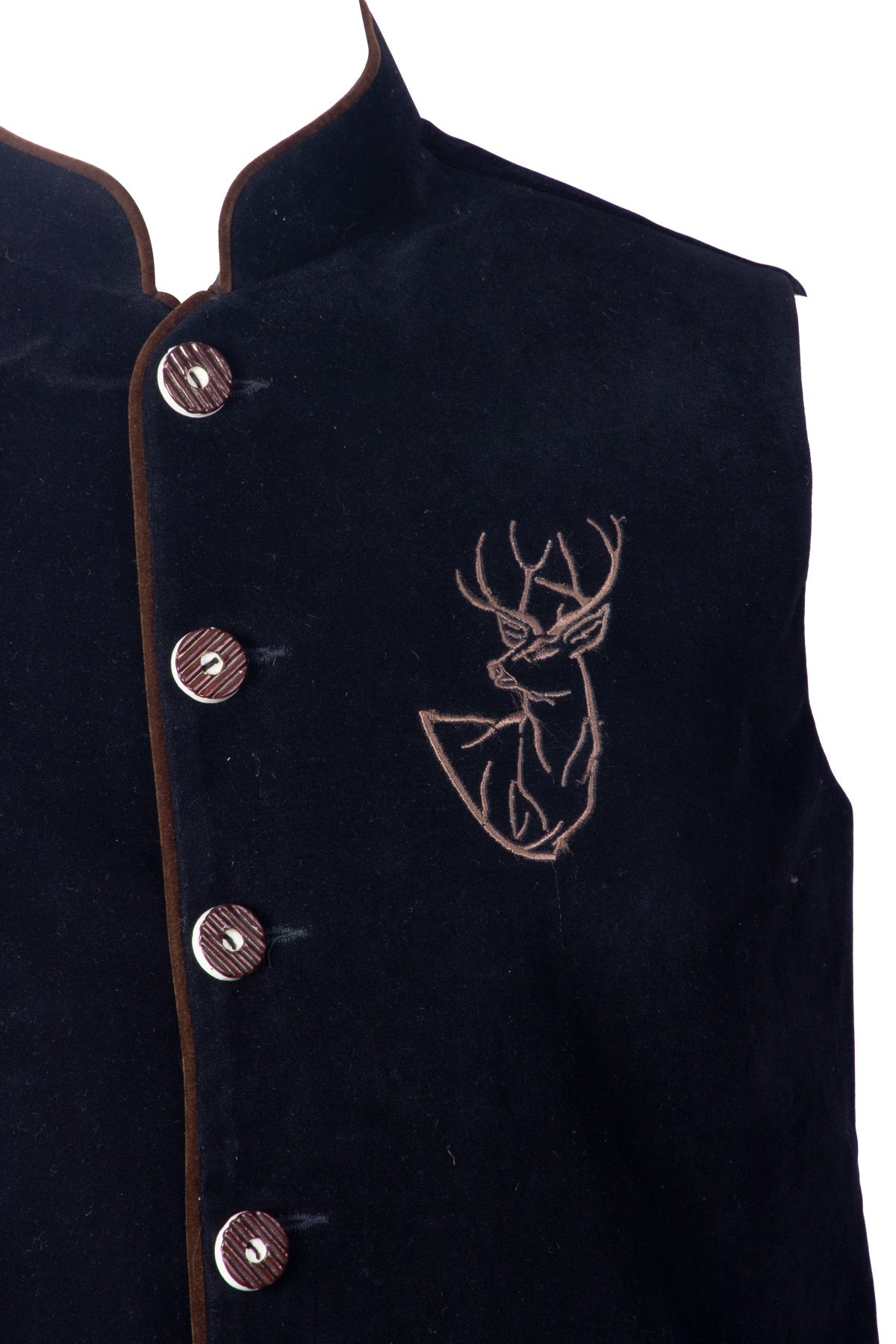 Embroidered German Waistcoat Dull Black